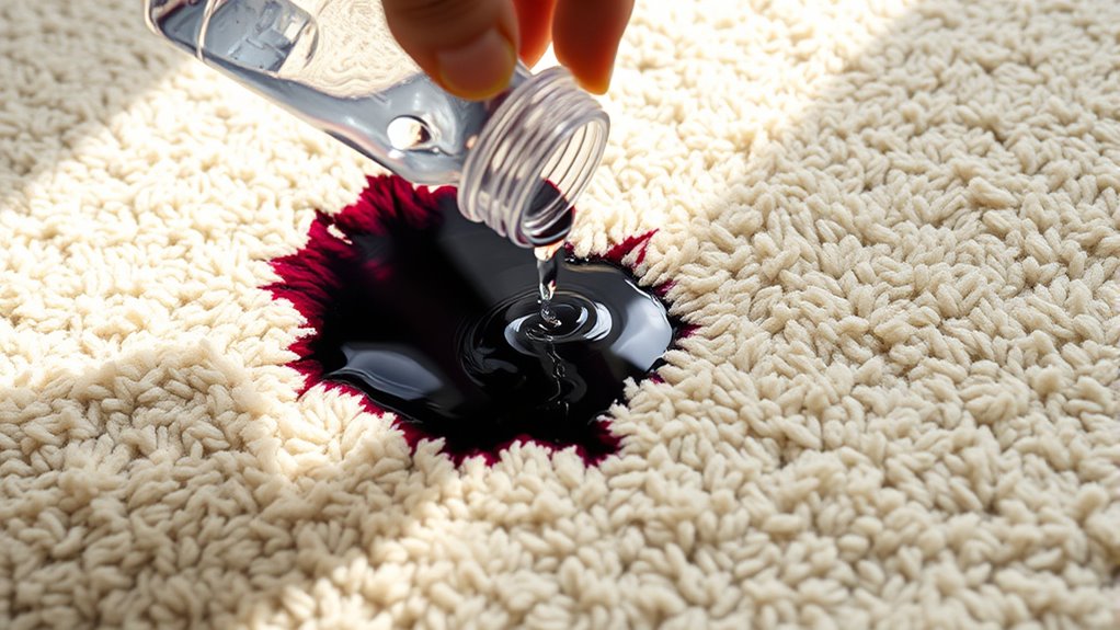 apply cleaning solution carefully