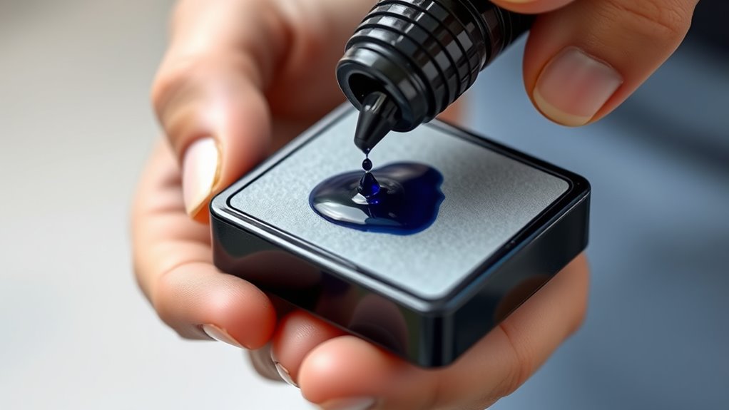 apply ink evenly carefully