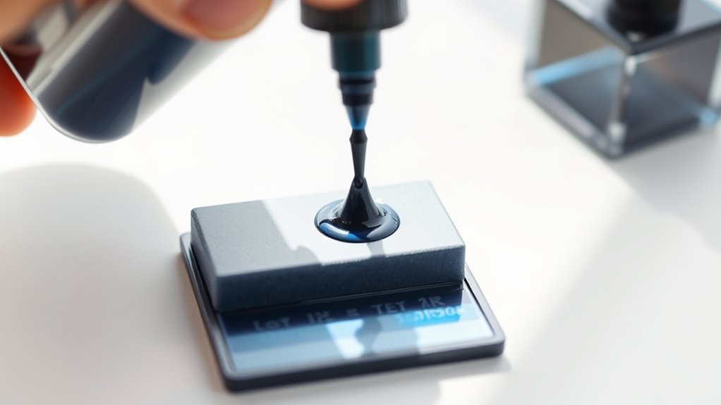 apply ink evenly carefully