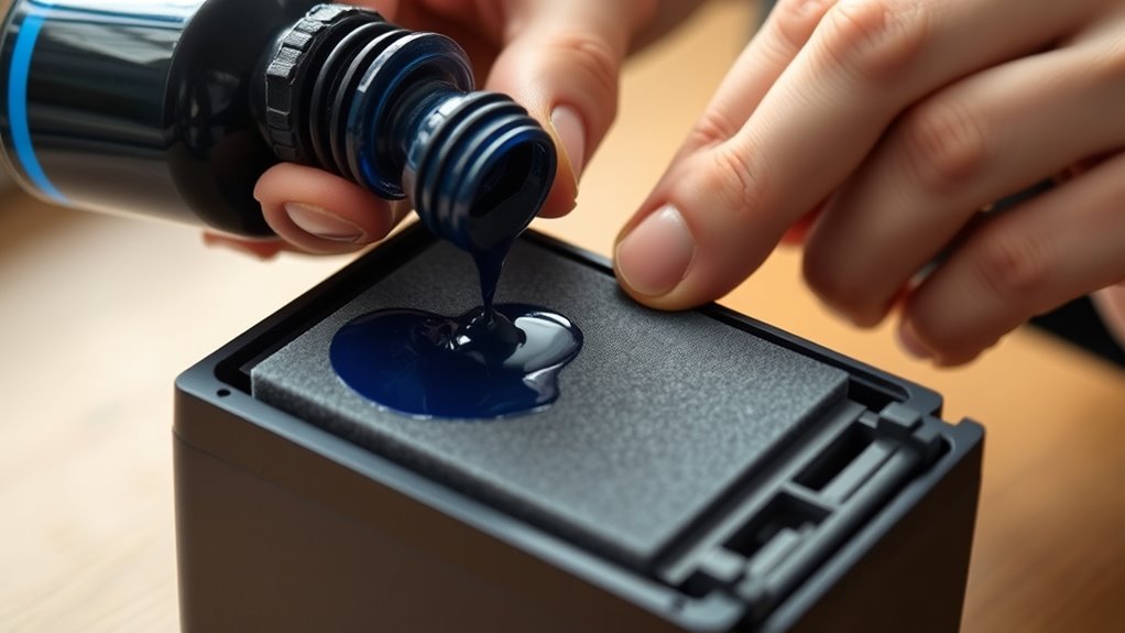 apply ink evenly carefully