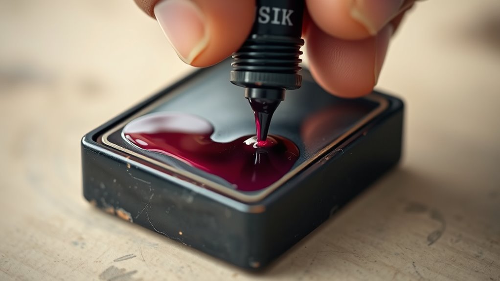 apply ink evenly carefully