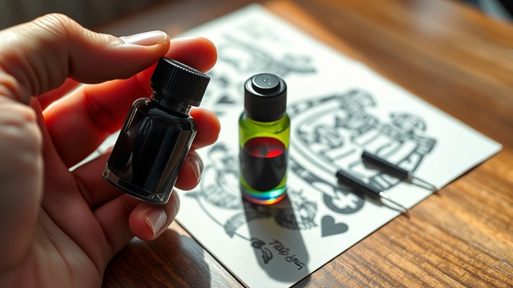 black versus colored inks