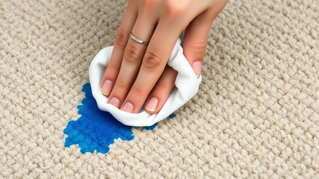 blot ink immediately gently