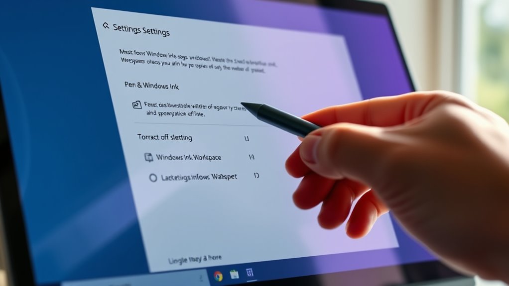 disable pen workspace features