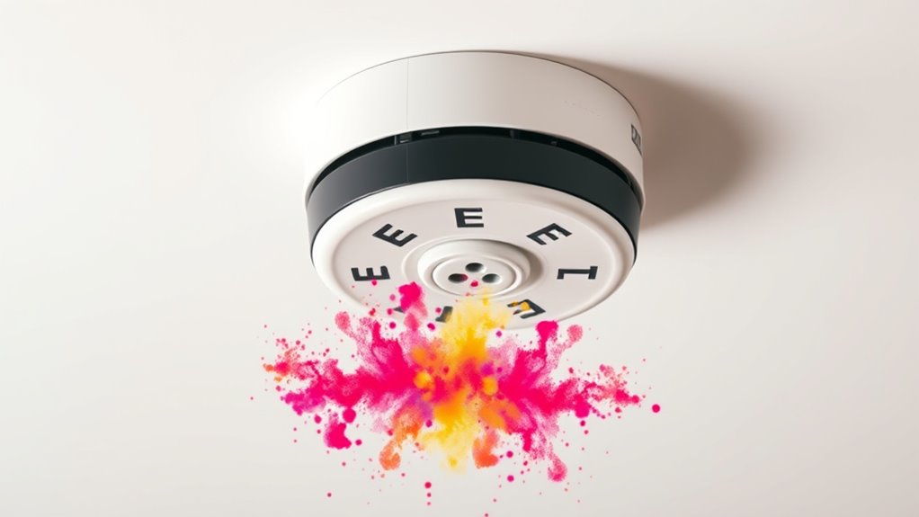 fire alarms do not spray ink