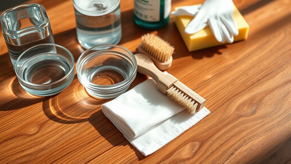 gather appropriate cleaning supplies