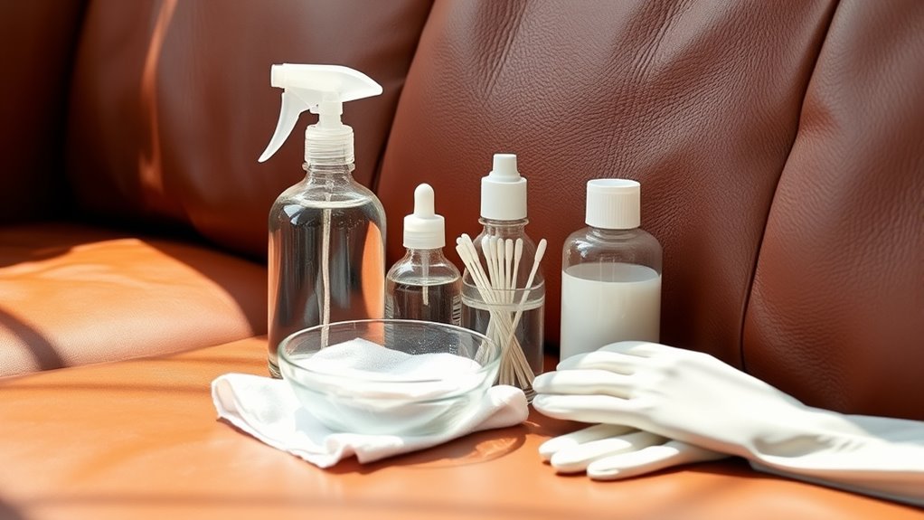 gather leather cleaning supplies