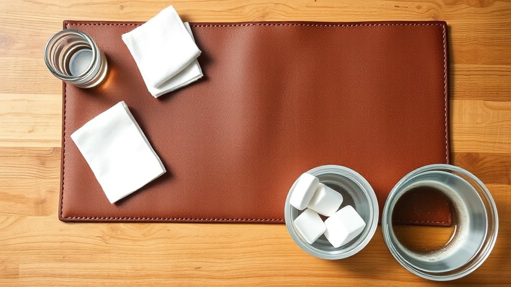 gather leather cleaning supplies