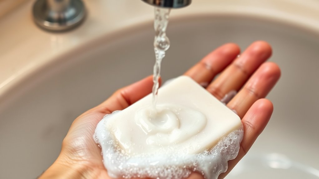 gentle soap water cleaning