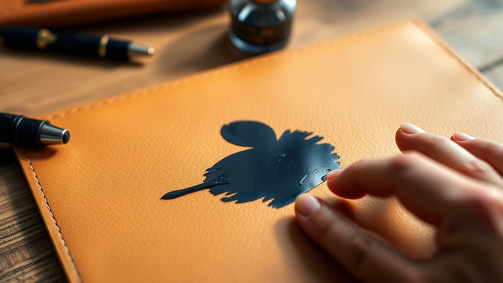 identify leather and ink