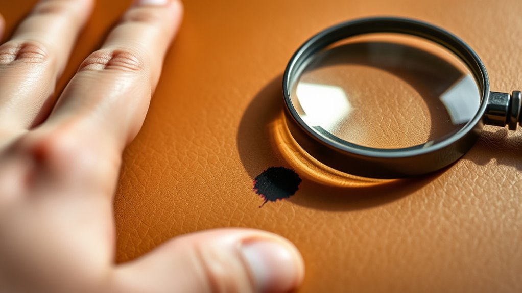 identify leather and ink