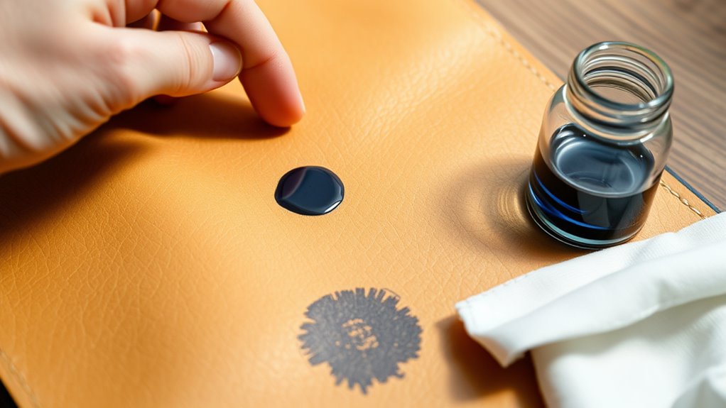 identify leather and ink