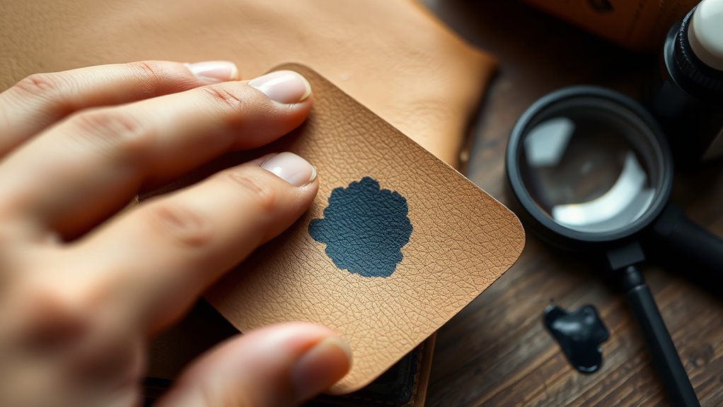 identify leather and ink