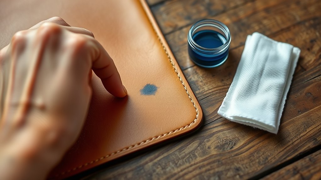 identify leather and ink