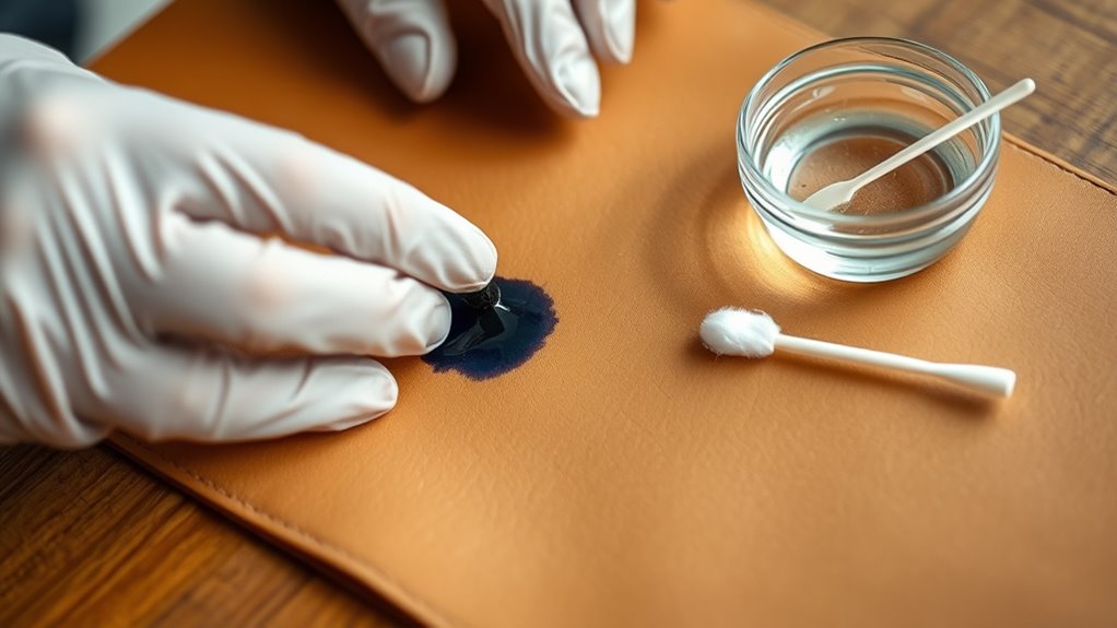 identify leather and ink
