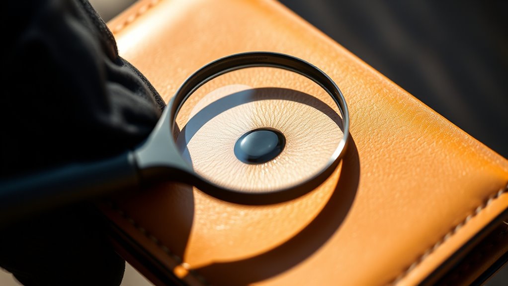 identify leather and ink