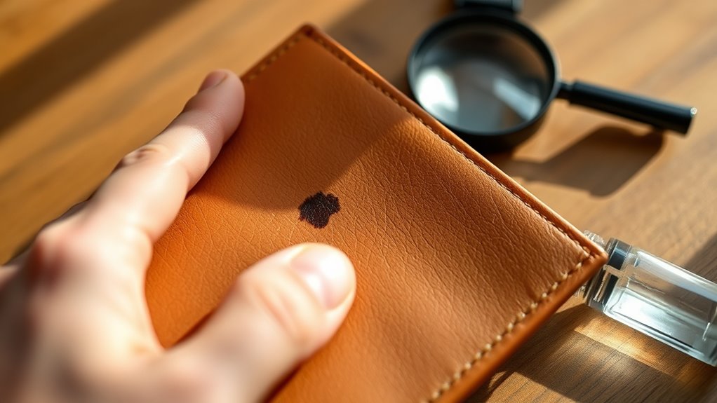 identify leather and ink
