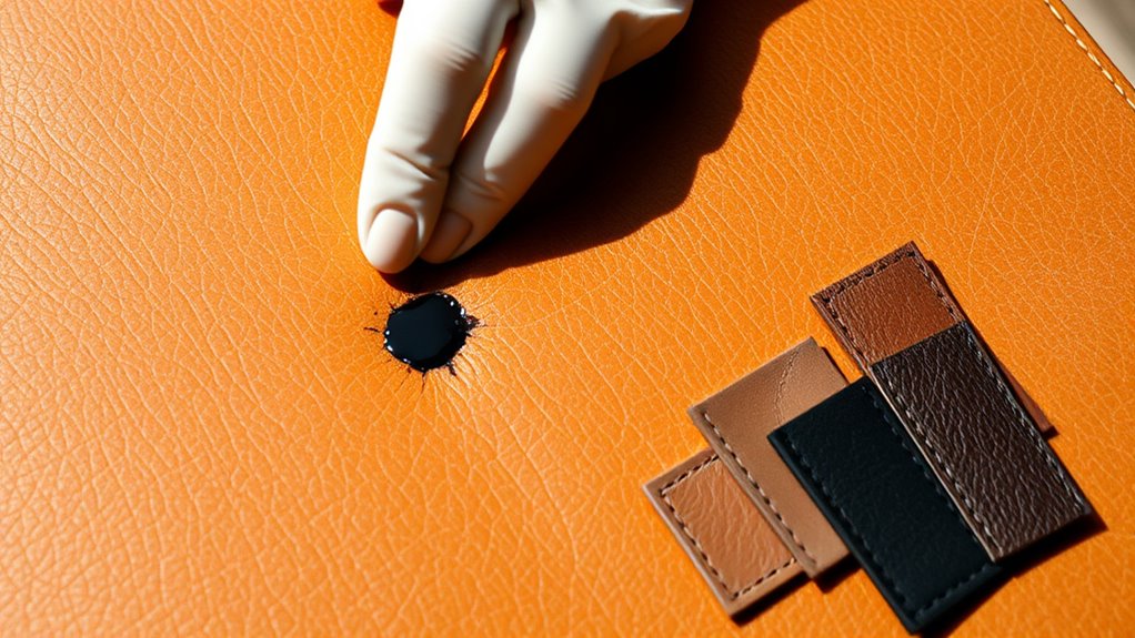 identify leather and ink
