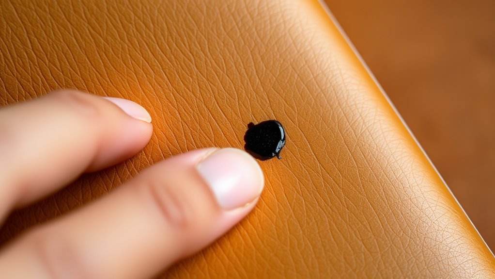 identify leather and ink