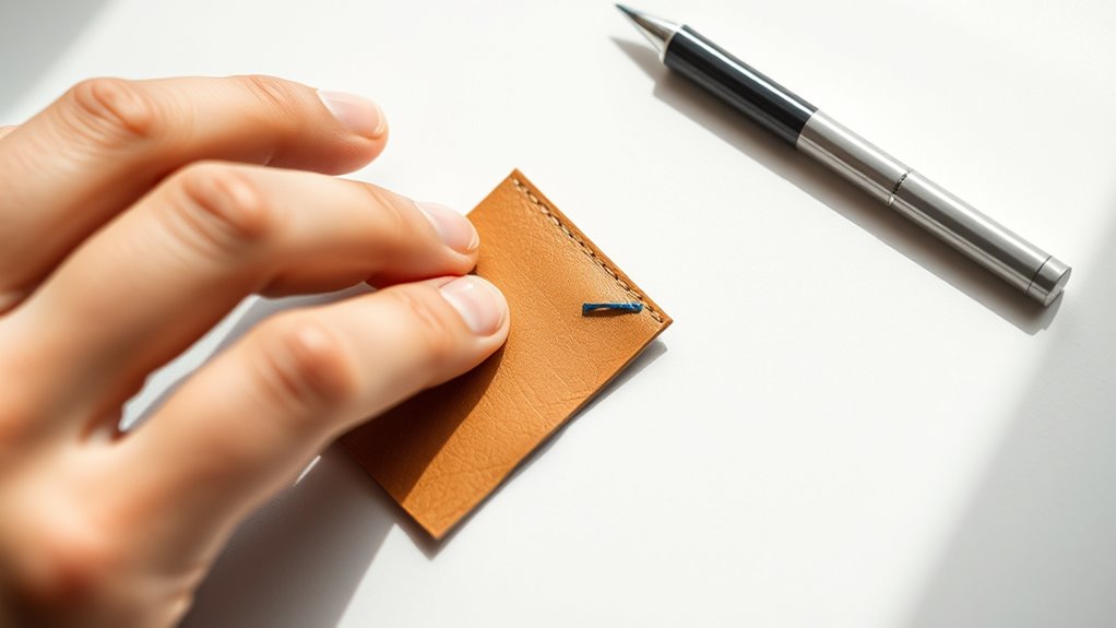 identify leather and ink