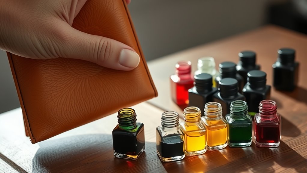 identify leather and ink
