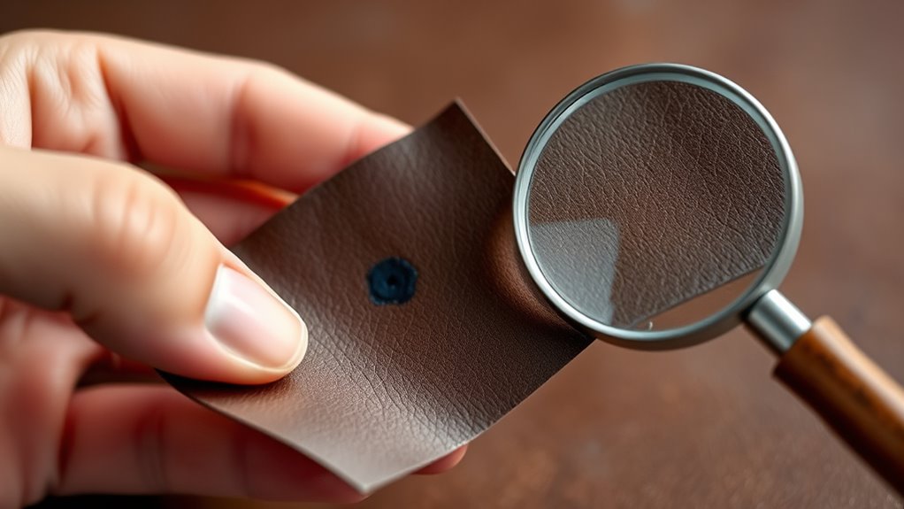 identify leather and ink