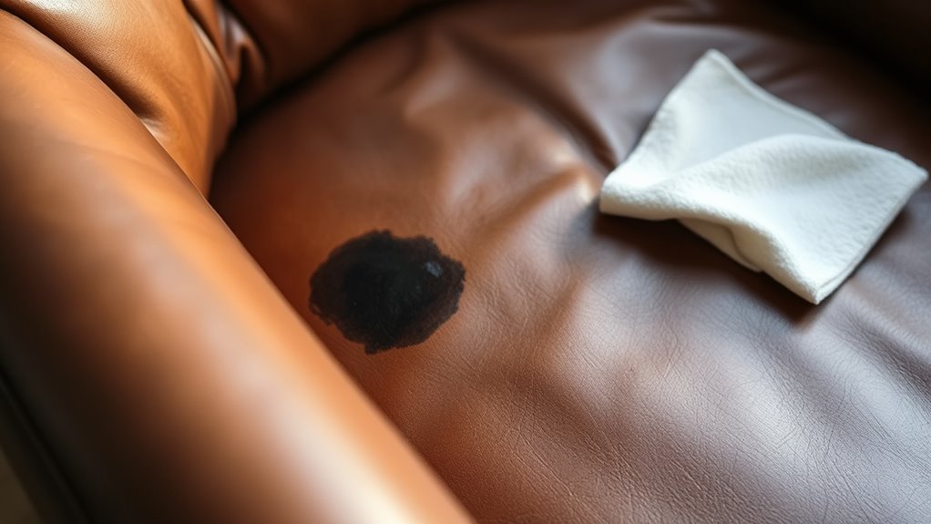 leather ink stain absorption