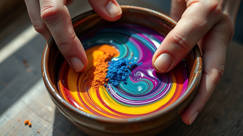 mix pigments with binder