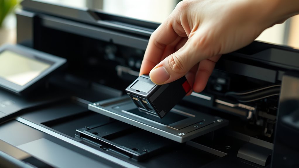 remove and handle cartridge carefully