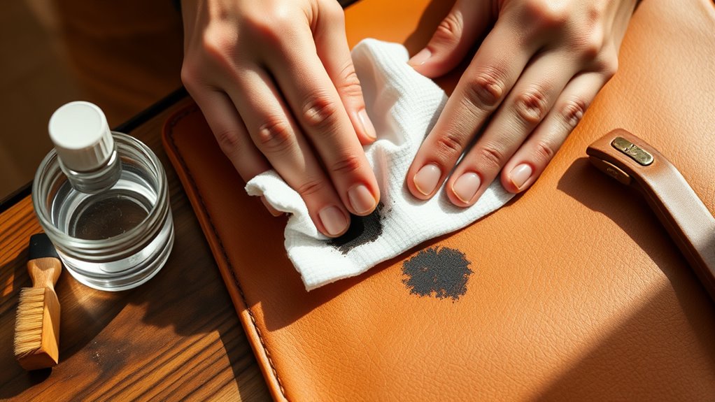 remove ink from leather