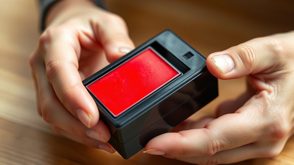 remove ink pad carefully