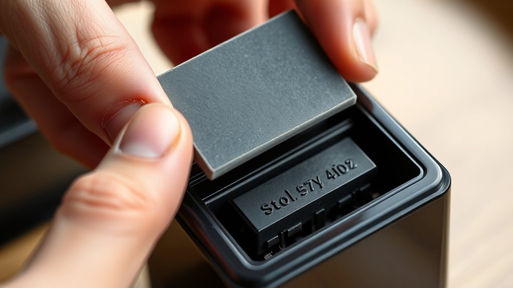 remove stamp pad carefully