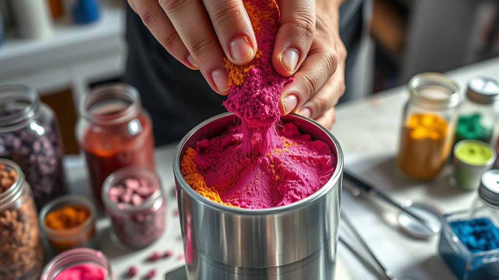 selecting and grinding pigments