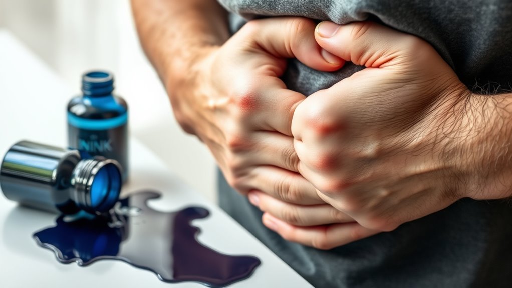 signs of ink exposure