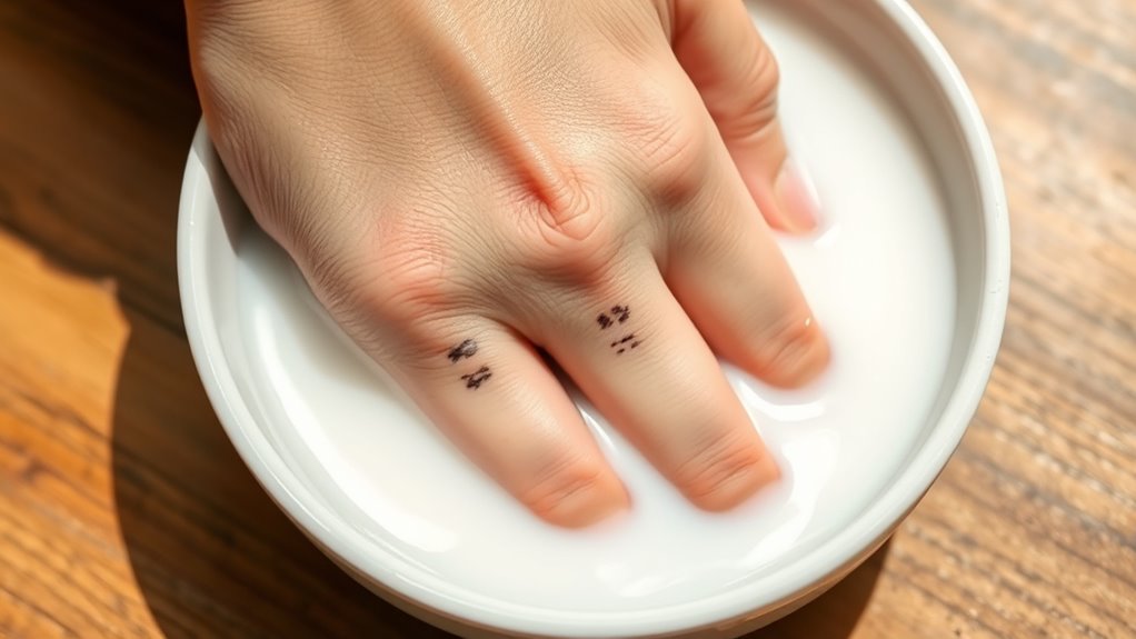 soak milk on ink