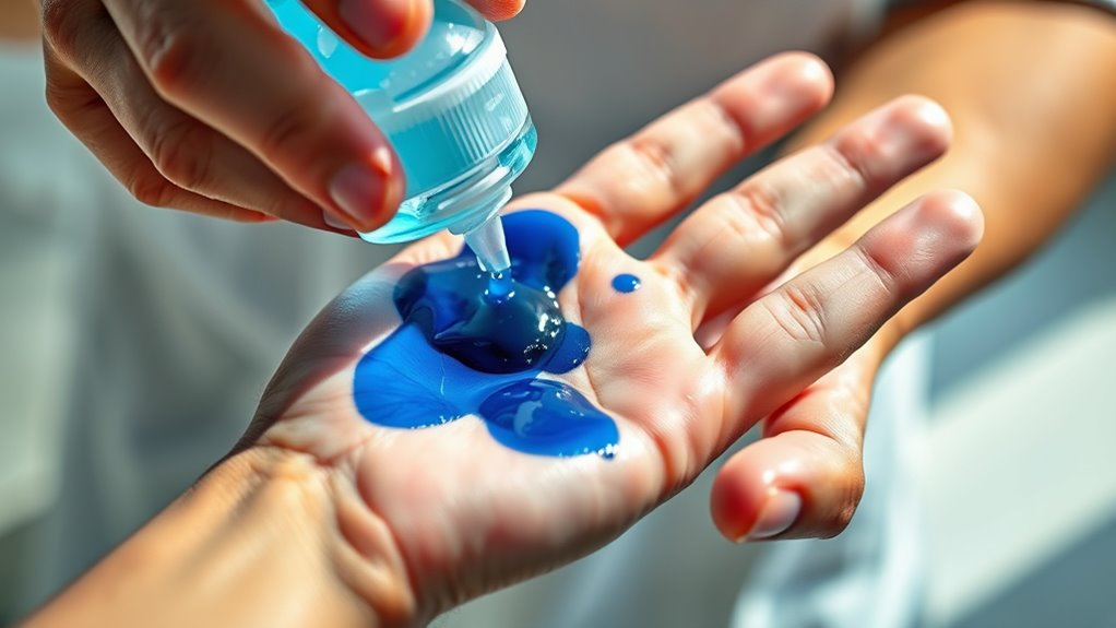 use alcohol based sanitizer gently
