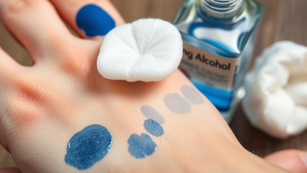 use rubbing alcohol gently