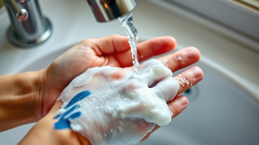 use soap and warm water