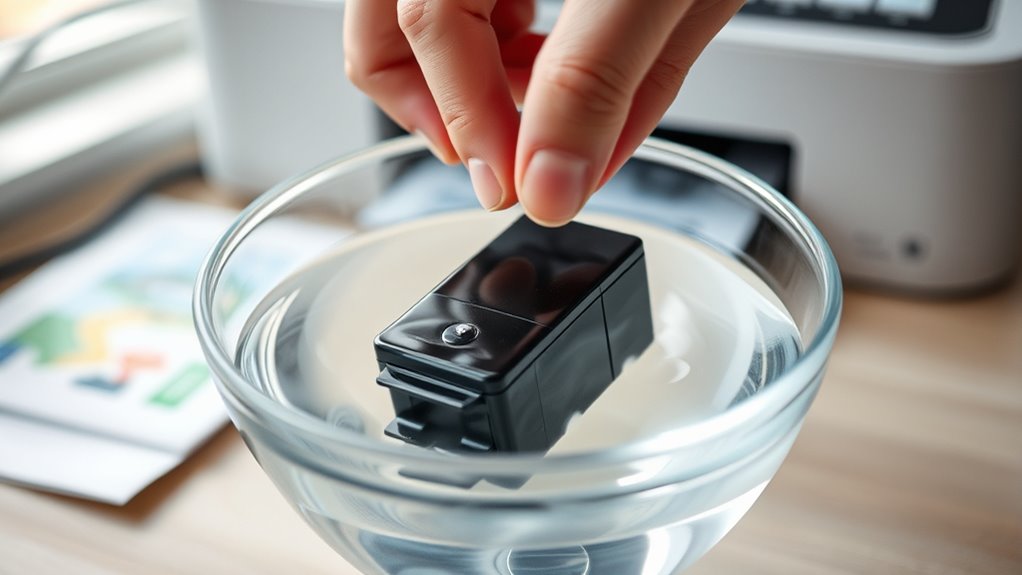 warm water rehydrates ink cartridges